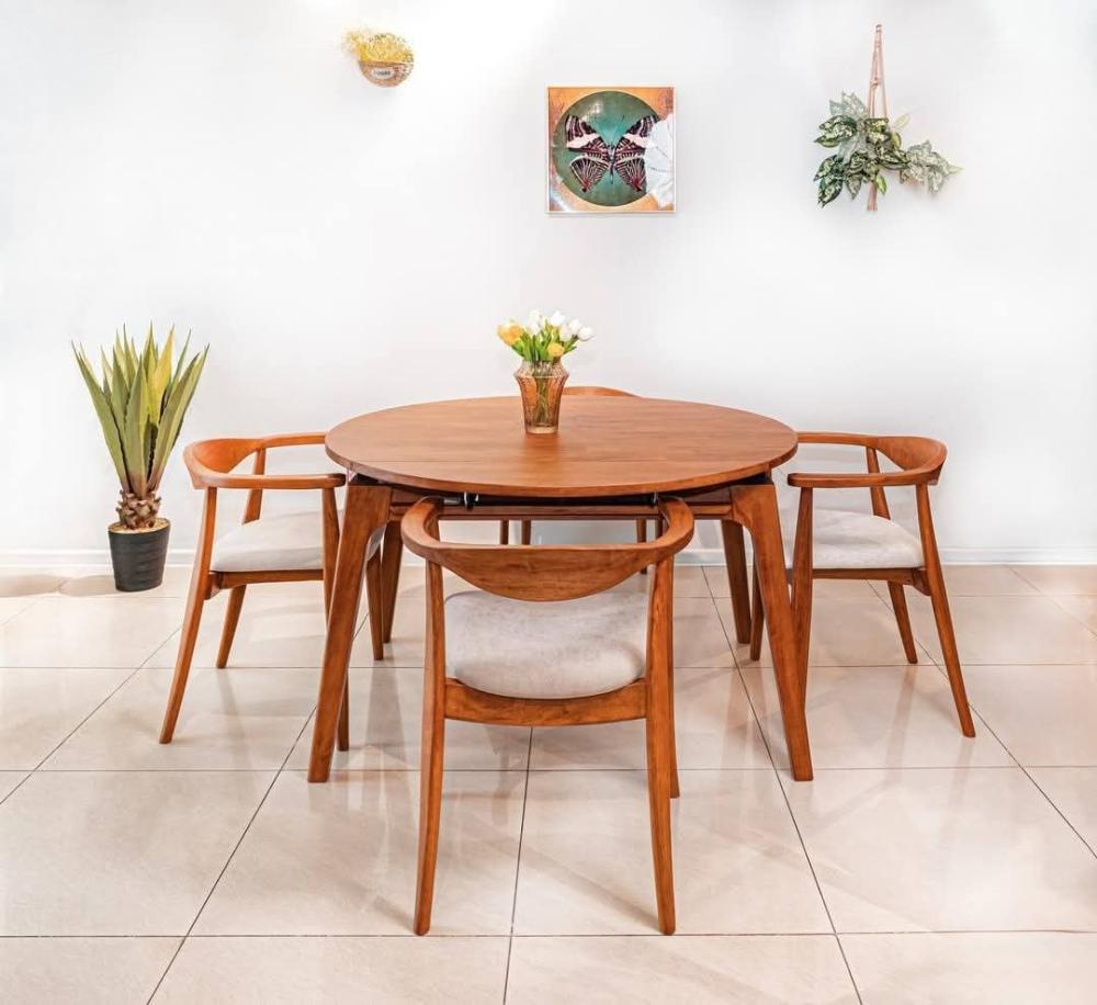 სასადილო მაგიდა EDT130 + 4 სკამი Frame