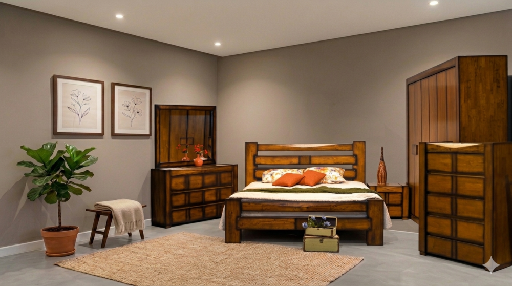 საძინებელი Kingston 6 კარიანი გარდერობით