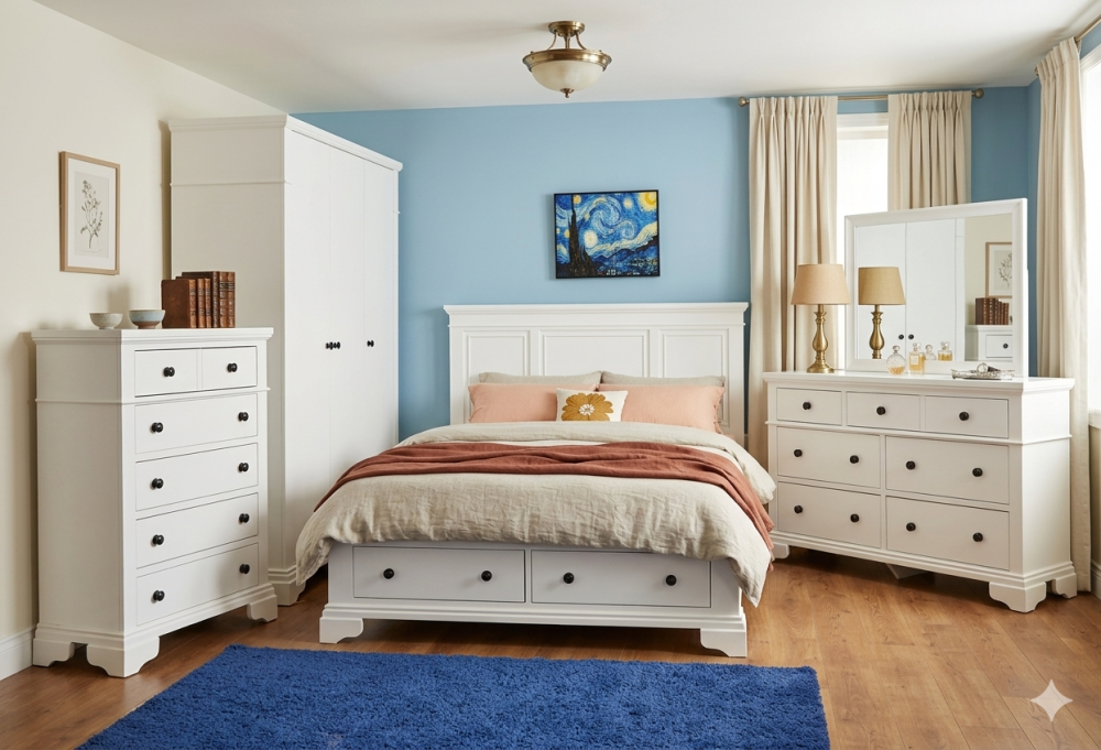 საძინებლის კომპლექტი DANIAL 4 კარიანი გარდერობით